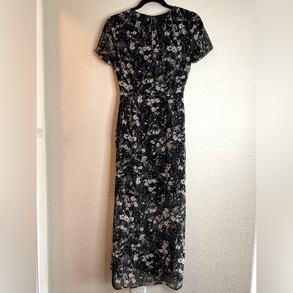 ALLSAINTS Ariya Lisk Floral Print Ruched Drawstring Semi Sheer Maxi Skirt Dress - Picture 10 of 13